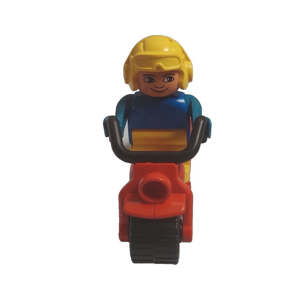 LEGO Duplo 2612 Motorcycle Preschool Scooter w Rider 1989 Vintage Complete
